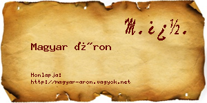 Magyar Áron névjegykártya