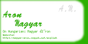 aron magyar business card